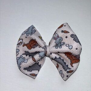 Dinosaur Easter Print Toddler Bow Bullet Fabric